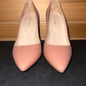 Sergio Rossi Blush Pink Leather Pointed Toe Pumps Size 38 (8) Made in Italy